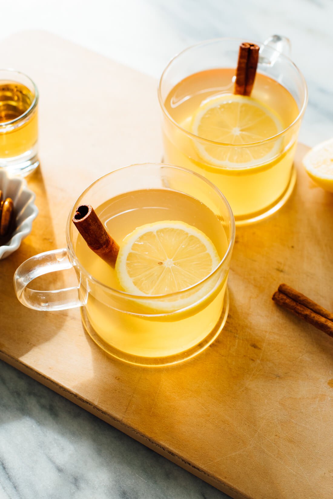 classic hot toddy with ingredients displayed