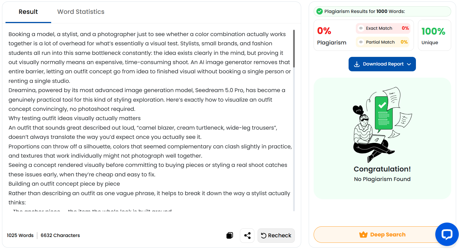 Second AI-generated outfit visualization example created with Dreamina