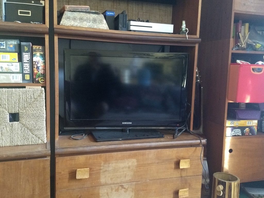 A flat-screen television