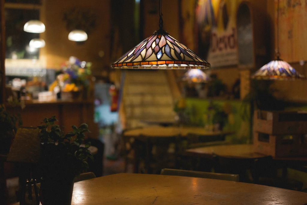 Indoor hanging lamp lights wooden