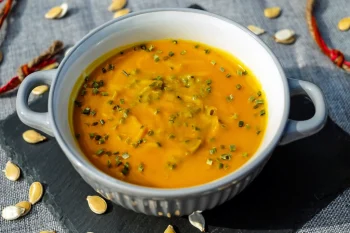Pumpkin Soup from Scratch, Starting with a Whole Pumpkin