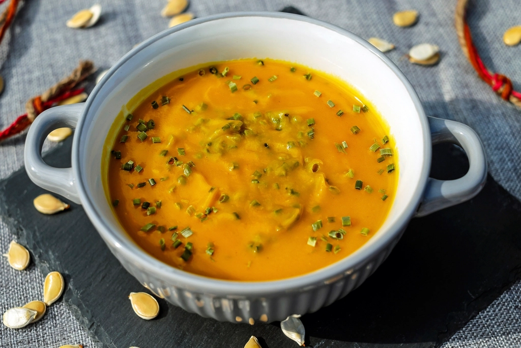 Pumpkin Soup from Scratch, Starting with a Whole Pumpkin