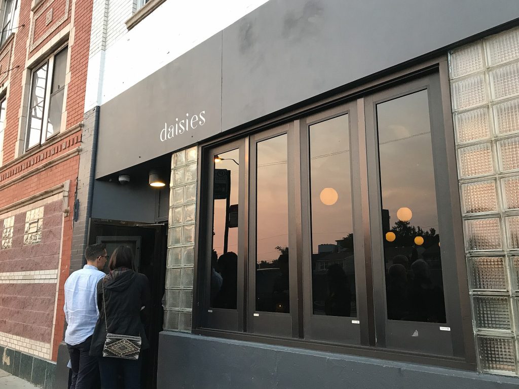 Restaurant storefront on a city street
