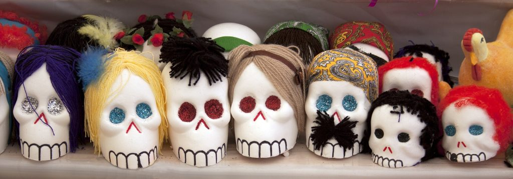 Decorated sugar skulls