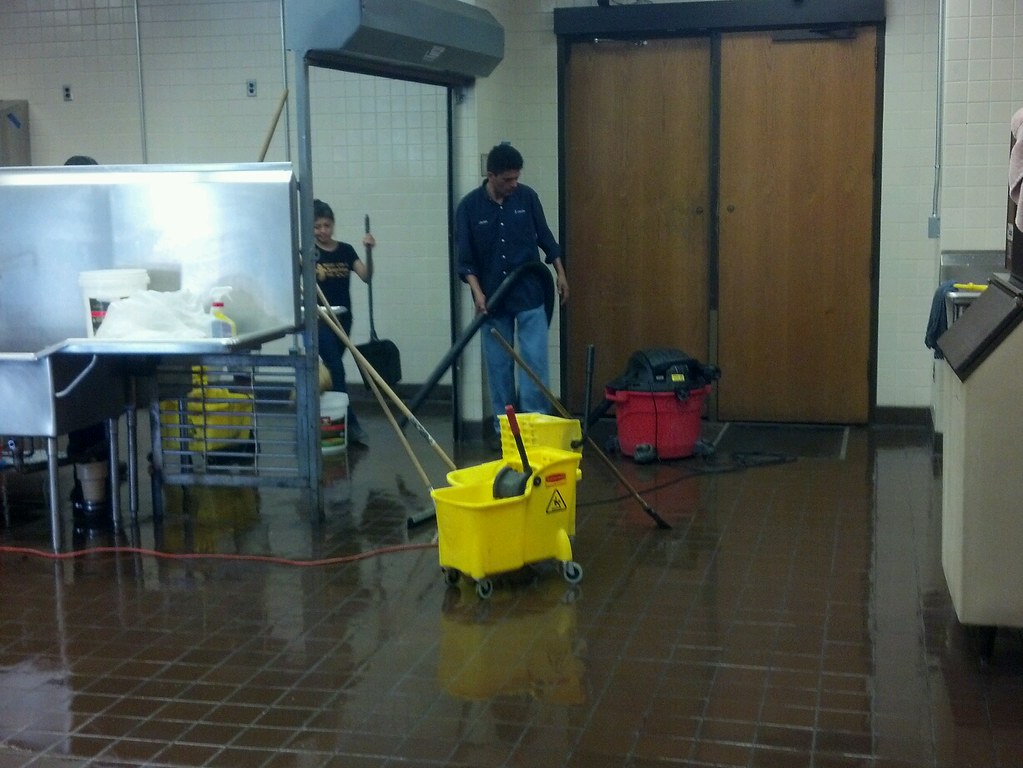 cleaning commercial kitchen